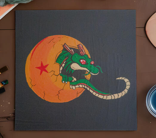 Baby Shenron cracking out of 1 star dragon ball.
